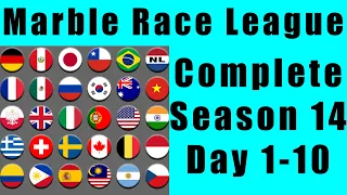 Marble Race League Season 14 Complete Race Day 1-10 in Algodoo / Marble Race King