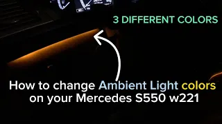 How to change Ambient light colors on your Mercedes S550 (w221) #w221 #mercedesw221 #mercedess550