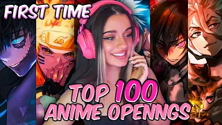 Anime V*RGIN First time Reacting to 100 TOP Anime Openings!!