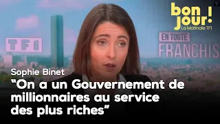 Sophie Binet : "On a un Gouvernement de millionnaires au service des plus riches"