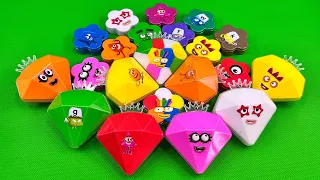 Finding Numberblocks with All CLAY in Flower, Diamond Shapes,... Coloring! Satisfying ASMR Videos