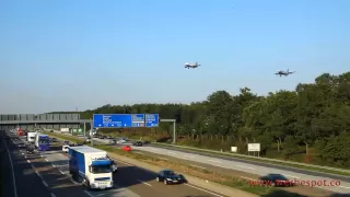 Frankfurter Flughafen - Sensationeller Landeanflug von 6 Flugzeugen