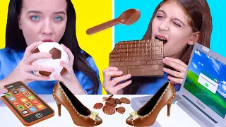 CHOCOLATE VS REAL FOOD CHALLENGE! Eating Only Sweet 24 Hours by LiLibu