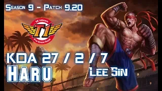 SKT T1 Haru LEE SIN vs WARWICK Jungle - Patch 9.20 EUW Ranked