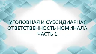 Номинальный директор: "посодют" и заберут все нажитое непосильным трудом. Часть 1.