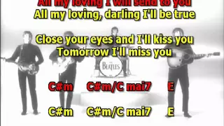 All my lovin Beatles best karaoke instrumental lyrics chords
