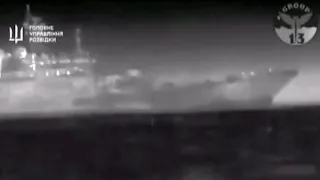 Video shows Ukraine's drones hit Russian ship in Black Sea