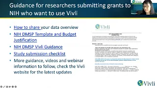 Submitting Your NIH Data Management and Sharing Plan using Vivli