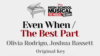 Even When/The Best Part - Olivia Rodrigo, Joshua Bassett (Piano Karaoke) - Piano Instrumental