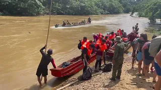 Migrants arrive after passing through Darién Gap