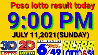 9:00 pm lotto result today July 10,2021 2d lotto,3d lotto,6/49 lotto,6/58 lotto.