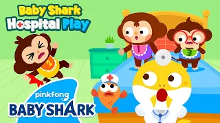 🐵Three Little Monkeys Jumping on the Bed | Baby Shark's Hospital Play | Baby Shark Official