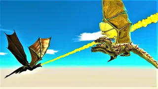 THE DRAGON VS EVERY STRONGEST UNIT WITH WINGS animal revolt battle simulator