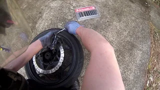 Replacing Front Brake Pads And Rotor On Ninja 300, part 1 of 5