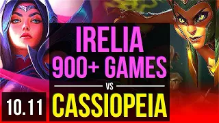 IRELIA vs CASSIOPEIA (TOP) | 900+ games, 2 early solo kills, KDA 9/2/5 | KR Diamond | v10.11