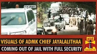 Visuals of Jayalalithaa coming out of Jail after 21 days - Thanthi TV