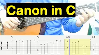 Canon in C Fingerstyle Guitar Tutorial Guitar Tab Guitar Lesson
