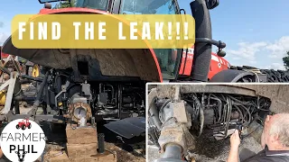 THE GREAT OIL LEAK HUNT!!! | FIXING A MAJOR OIL LEAK ON MF 7618