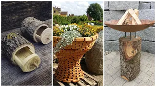 Wooden garden crafts for decor! Furniture made of branches and driftwood! Wood carving!