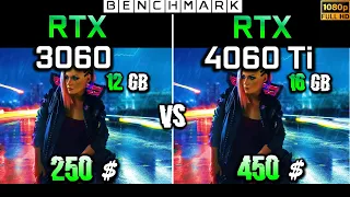RTX 3060 vs RTX 4060 Ti 16GB // Gaming Test in 10 Games // 1080p // Benchmark