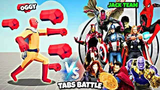 SAITAMA OGGY vs AVENGERS ALL SUPERHERO IRONMAN, SPIDERMAN, VENOM ARMY JACK! (TABS GAMEPLAY)