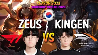 T1 Zeus vs HLE Kingen - Zeus JAX vs Kingen RENEKTON Top - Patch 13.20 KR Ranked