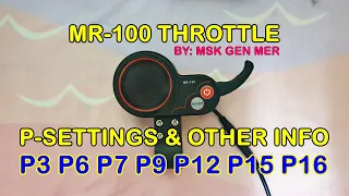 MR-100 THROTTLE P-SETTINGS MOBER S10 ELECTRIC SCOOTER GUIDE [TAGALOG] EKSPH