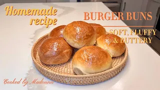 BURGER BUNS Homemade Recipe Soft, Fluffy And Buttery