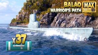 Submarine Balao: Last hope on map Warrior's Path - World of Warships