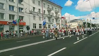 Оршанцы на Славянском базаре-2018. Парад мажореток, барабанщиц и духовых оркестров