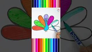 मोर ड्रॉइंग🦚 How to🖌️✍🏼draw Peacock #shorts #short #shortsfeed#viral#trending #easydrawing#drawing