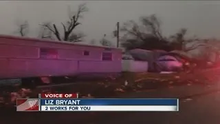 Tornado damage Sand Springs live shot