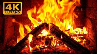 Relaxing fireplace 4K with fire sounds (12 hours) 🔥 Fireplace for sleeping, relaxing and studying