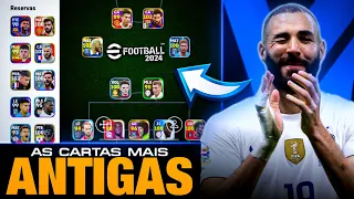 JOGANDO COM MINHAS CARTAS MAIS ANTIGAS NO EFOOTBALL MOBILE 2024!