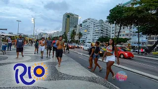 Copacabana at Sunset Rio de Janeiro Brasil - Promenade Walk