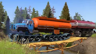 Spintires Mudrunner - Ural 4320 Quad Track - Offroad Trailer Oil Tanker
