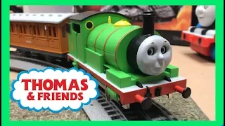 SUPER LONG TRACK! Percy Lionel O Scale around basement! Thomas and Friends