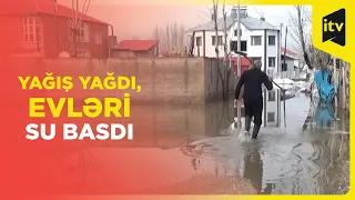 Güclü yağış səbəbindən bəzi evləri su basıb | Hakkari, Türkiyə