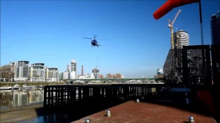 Bell 429 departs london Heliport march 2017