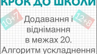 Додавання і віднімання в межах 20-ти без переходу через розряд. Алгоритм поступового ускладнення.