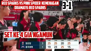 SET 4 KEMENANGAN RED SPARKS VS PINK SPIDER DI SEMI FINAL V LEAGUE KOREA