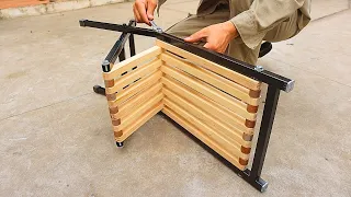 Great idea to make a smart craftsman's folding recliner chair / DIY smart folding metal