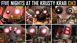 Five Nights at the Krusty Krab 3 - All Jumpscares, Extras, Ending