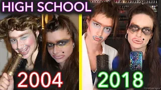 How I Did My Sister's Makeup In High School (2004 hot trends)