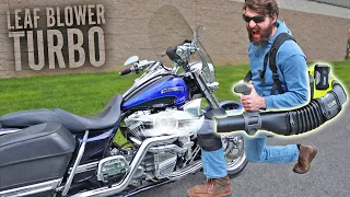 What happens when you TURBO a Harley with a LEAF BLOWER