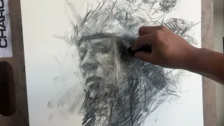 NATIVE CHIEF WILLOW CHARCOAL DRAWING TUTORIAL