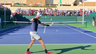 Roger Federer & Kyle Edmund | IW Practice (Court Level 60fps)