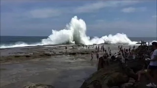 Amazing Monster wave wipes out swimmers in Sydney, Australia