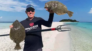 Catching Dinner with a Huge Spear! (Flounder and Trout Catch & Cook)