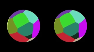 Hypersphere-3d-multicolor-24. Rotation in four-dimensional space. 4D. Fourth dimension. Hyperspace.